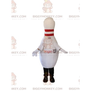 Weißer Kegel BIGGYMONKEY™ Maskottchen-Kostüm. Weißer