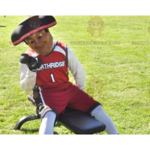 BIGGYMONKEY™ μασκότ στολή Πατριωτικός Στρατιώτης ντυμένος σε κόκκινο μαύρο και άσπρο - Ανθρώπινες Μασκότ - BiggyMonkey.com