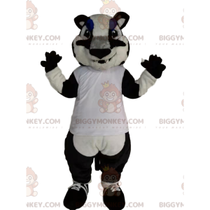 Costume mascotte BIGGYMONKEY™ tigre bianca e nera -