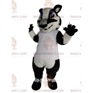 Schwarz-Weiß-Tiger BIGGYMONKEY™ Maskottchen-Kostüm -