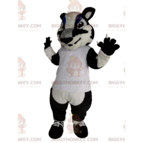 Schwarz-Weiß-Tiger BIGGYMONKEY™ Maskottchen-Kostüm -