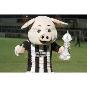 Στολή μασκότ White Pig BIGGYMONKEY™ με Λευκό και Μαύρο Τζέρσεϊ - Μασκότ χοίρων - BIGGYMONKEY_01639 - BiggyMonkey.com