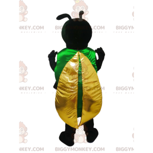 BIGGYMONKEY™ Mascot Costume Black Insect with Yellow Wings -