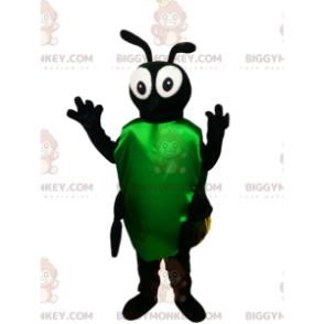 BIGGYMONKEY™ maskotkostume Sort insekt med gule vinger -