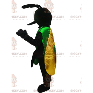 BIGGYMONKEY™ Mascot Costume Black Insect with Yellow Wings –
