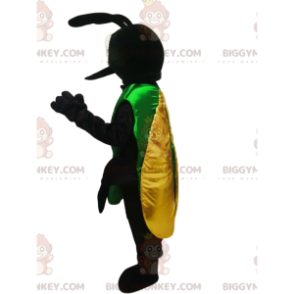 BIGGYMONKEY™ maskotkostume Sort insekt med gule vinger -