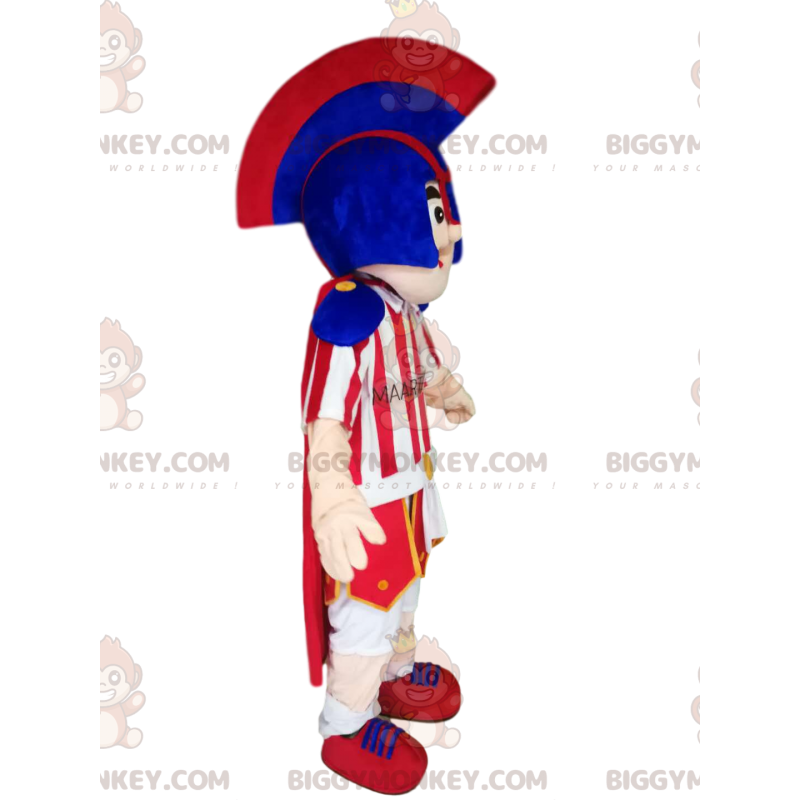 Costume da mascotte sorridente da guerriero romano BIGGYMONKEY™ Costume da mascotte sorridente da guerriero romano BIGGYMONKEY™
