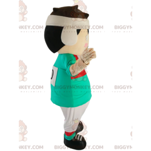 BIGGYMONKEY™ mascottekostuum van een kleine rugbyspeler met een