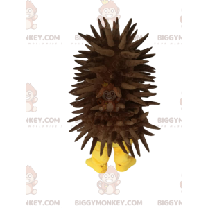BIGGYMONKEY™ Mascot Costume Too Cute Yellow Hedgehog With Brown