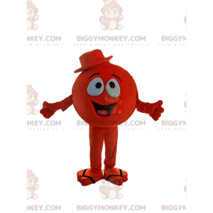 BIGGYMONKEY™ Little Round Red Man Mascot Costume With Hat -