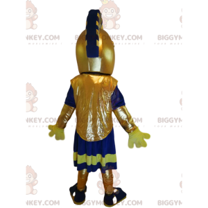 Roman warrior BIGGYMONKEY™ mascot costume with beautiful golden