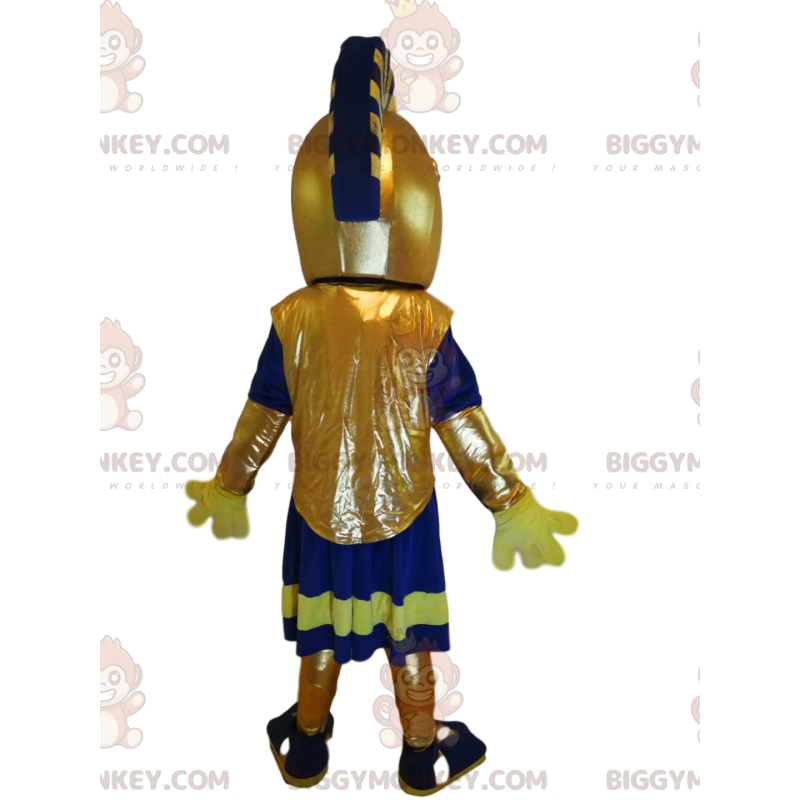 Romersk krigare BIGGYMONKEY™ maskotdräkt med vacker gyllene Romersk krigare BIGGYMONKEY™ maskotdräkt med vacker gyllene