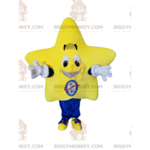 Sehr lächelnder gelber Stern BIGGYMONKEY™ Maskottchen-Kostüm -