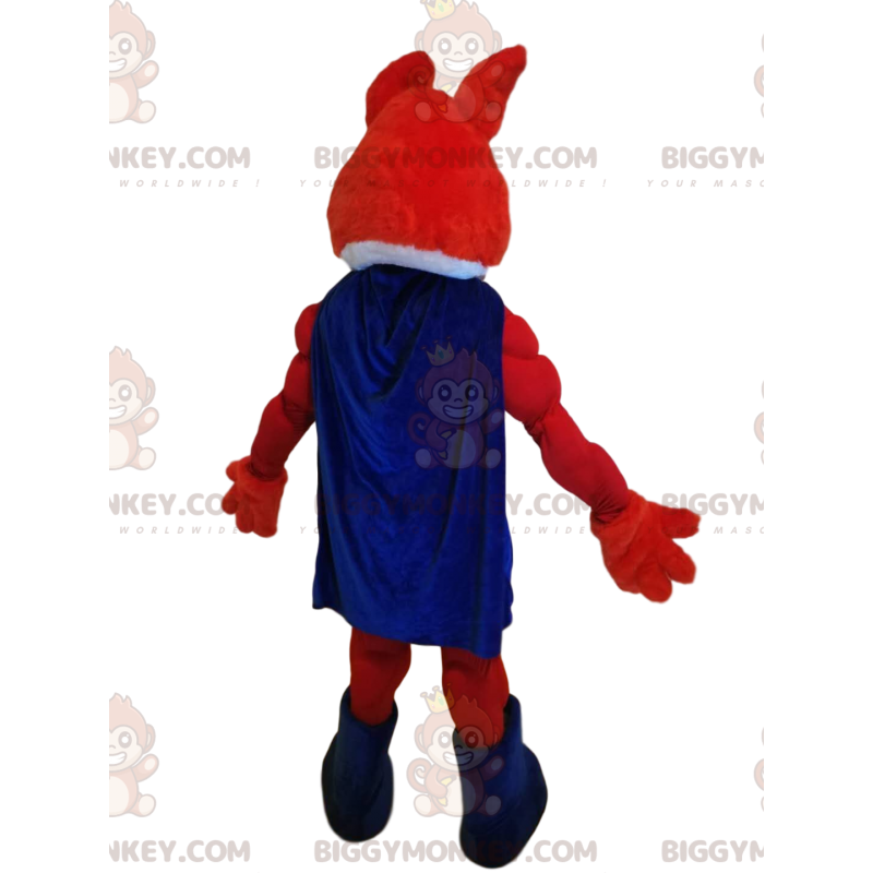 BIGGYMONKEY™ Red and Blue Wolf Superhero Mascot Costume -