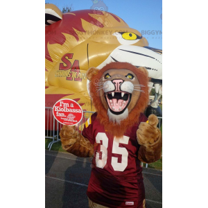 Very realistic brown and orange lion BIGGYMONKEY™ mascot