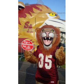 Very realistic brown and orange lion BIGGYMONKEY™ mascot