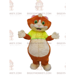 Στολή μασκότ BIGGYMONKEY™ Little Ginger and White Cat with