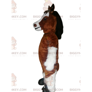 Traje de mascote BIGGYMONKEY™ de cavalo branco e marrom –