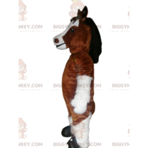 Traje de mascote BIGGYMONKEY™ de cavalo branco e marrom –