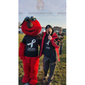 Red Monster Puppet Elmo BIGGYMONKEY™ maskottiasu -