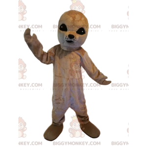 BIGGYMONKEY™ Μασκότ Κοστούμι γκρι σφραγίδα με μεγάλα μαύρα