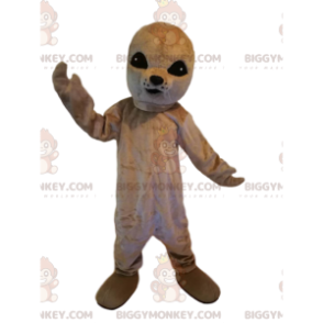 BIGGYMONKEY™ Μασκότ Κοστούμι γκρι σφραγίδα με μεγάλα μαύρα