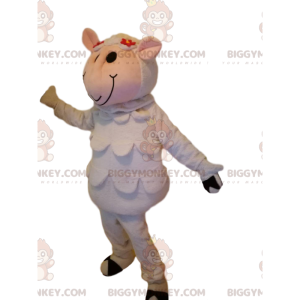 Funny and Flirty White Sheep BIGGYMONKEY™ Mascot Costume -