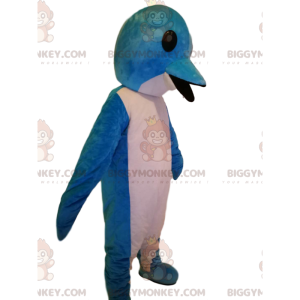 Super vtipný kostým maskota bílého a modrého delfína