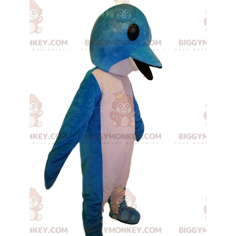 Super Funny White and Blue Dolphin BIGGYMONKEY™ Mascot Costume