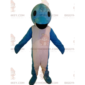 Super Funny White and Blue Dolphin BIGGYMONKEY™ Mascot Costume