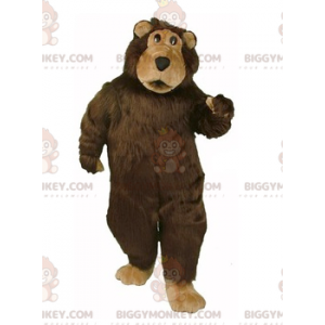 BIGGYMONKEY™ kaikki karvaisen ruskean ja tan karhun maskottiasu