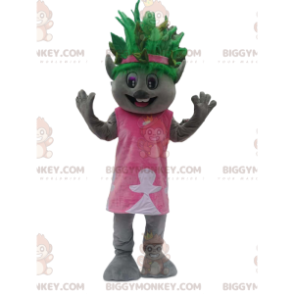 BIGGYMONKEY™ Mascottekostuum grijze koala met eigenzinnig groen