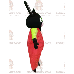 Fantasia de mascote BIGGYMONKEY™ Coelho preto com macacão rosa