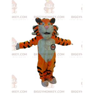 Veldig vennlig oransje tiger BIGGYMONKEY™ maskotkostyme
