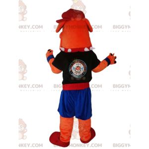 BIGGYMONKEY™ Orange Ball-Dog Mascot Kostume i Sportstøj -