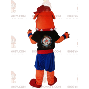 Costume de mascotte BIGGYMONKEY™ de boule-dog orange en tenue