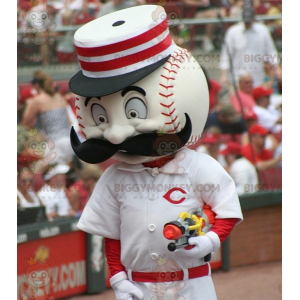 White and Red Baseball BIGGYMONKEY™ Mascot Costume –