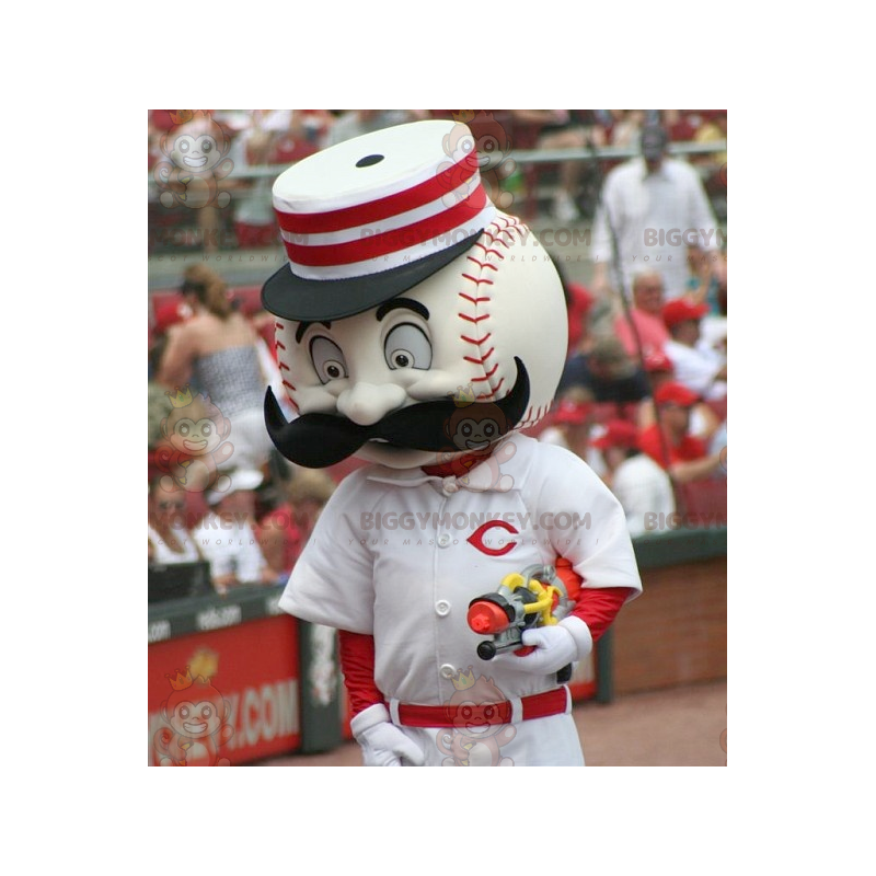 White and Red Baseball BIGGYMONKEY™ Mascot Costume -