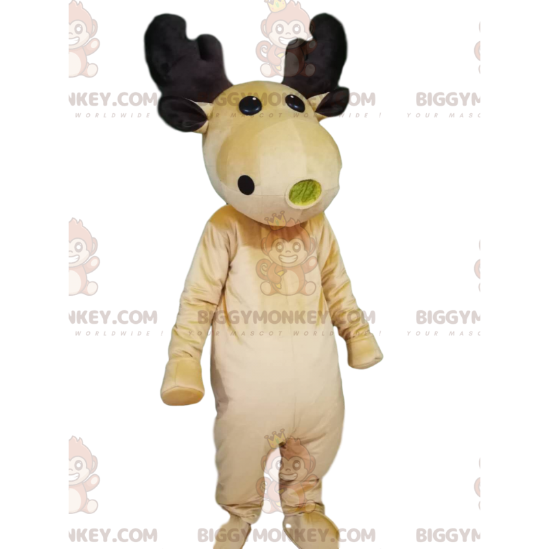 Reindeer BIGGYMONKEY™ Mascot Costume with Gorgeous Velvet