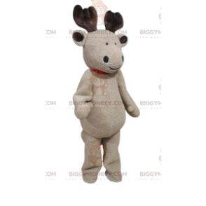 BIGGYMONKEY™ maskotkostume Beige rensdyr med charmerende smil - Hjort og doe-maskoter - BIGGYMONKEY_013780 - BiggyMonkey.com