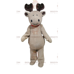 BIGGYMONKEY™ Mascot Costume Beige Reindeer With Charming Smile