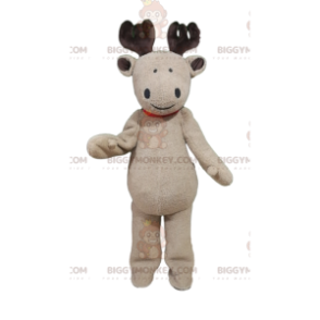 Kostium maskotki BIGGYMONKEY™ Beżowy renifer z uroczym uśmiechem - Maskotki jelenie i łania - BiggyMonkey.com