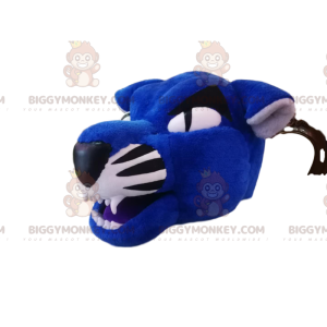 Cabeza de disfraz de mascota BIGGYMONKEY™ de tigre azul y negro