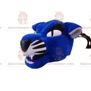 Blå og sort tiger BIGGYMONKEY™ Maskot kostumehoved -