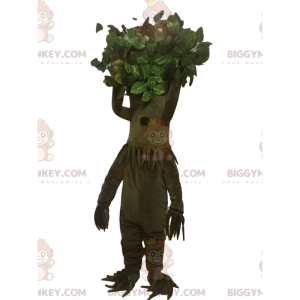 BIGGYMONKEY™ mascot costume of khaki tree with cute crown -