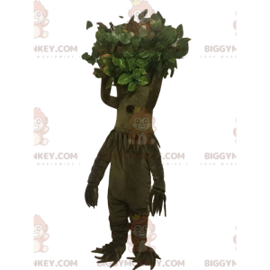 BIGGYMONKEY™ maskotdräkt av khakiträd med söt krona -