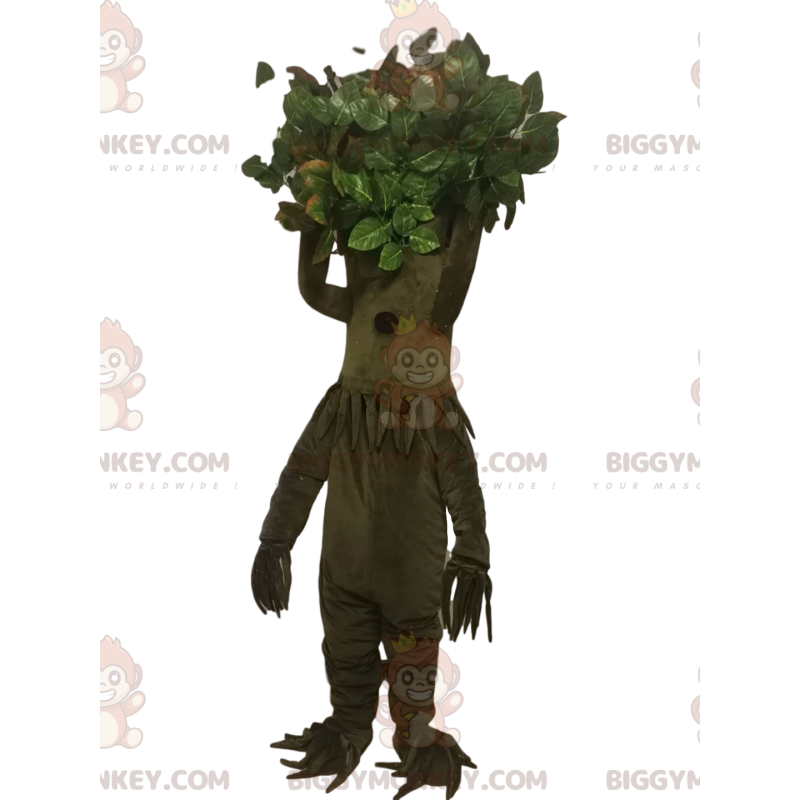 Costume de mascotte BIGGYMONKEY™ d'arbre kaki avec un joli Costume de mascotte BIGGYMONKEY™ d'arbre kaki avec un joli