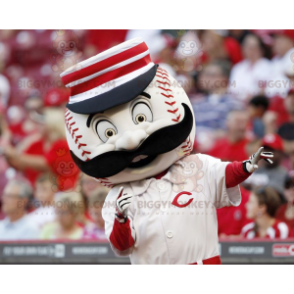 White and Red Baseball BIGGYMONKEY™ Mascot Costume -