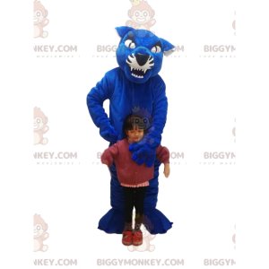Blue and Black Tiger BIGGYMONKEY™ Mascot Costume. tiger costume