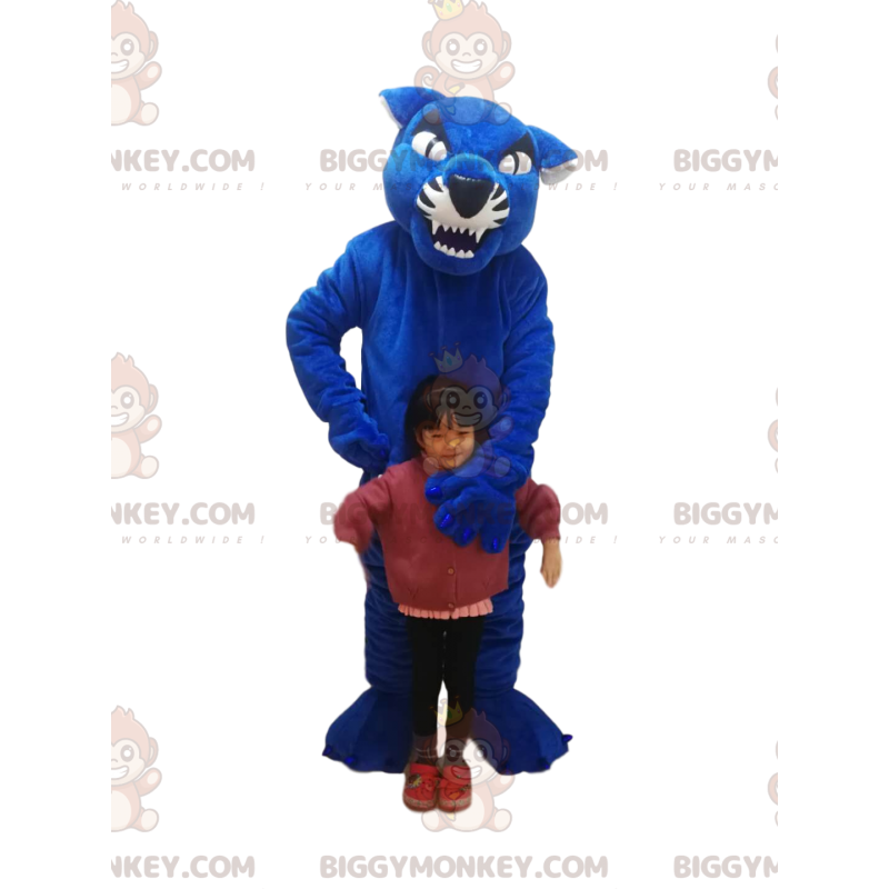 Costume de mascotte BIGGYMONKEY™ de tigre bleu et noir. Costume Costume de mascotte BIGGYMONKEY™ de tigre bleu et noir. Costume